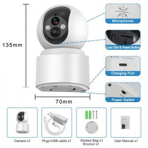 Sunisee app 2MP 4G Sim Card Built-in Battery IP Camera WIFI Wireless Indoor Home Auto Tracking Motion Detection IR Night Vision Camera