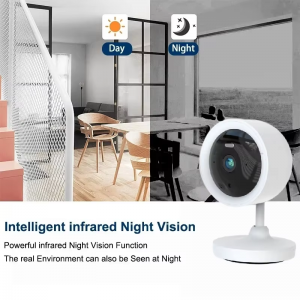 Tuya 3MP 108° Wide Angle Remote Monitoring Two Way Audio Infrared Night Vision Motion Detection Mini Wifi Camera