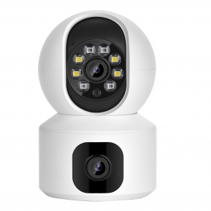 TUYA app smart wifi camera with 2 lens dual screen 8MP(4MP+4MP) HD Smart Home Security PTZ indoor camera