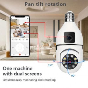 Tuya dual lens Bulb Camera 4MP+4MP Indoor Smart Home Monitor Surveillance AI Human Tracking Mini WiFi Wireless Alarm