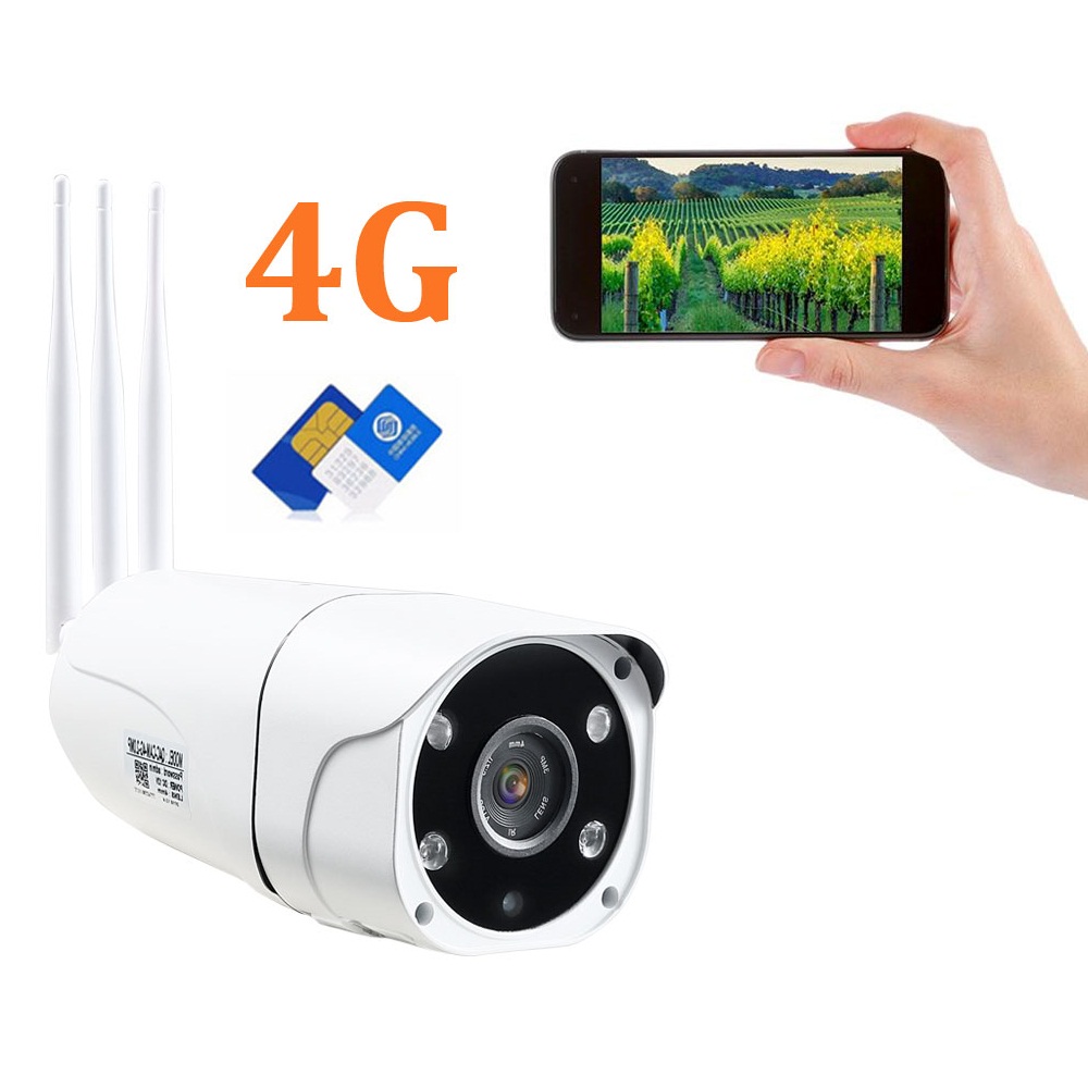 IP CCTV Network 4G WiFi Camera Support SIM TF Card 1080P HD P2P Two Way Audio Night Vision Waterproof IP66 4G Camera