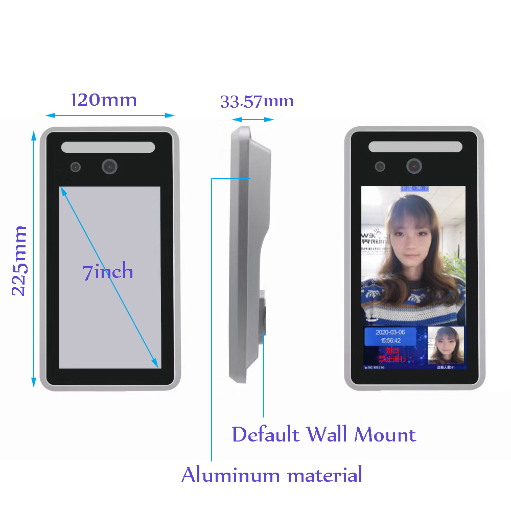 LCD Thermal Camera Access Control No Contact Face Recognition Body Temperature Detect Camera