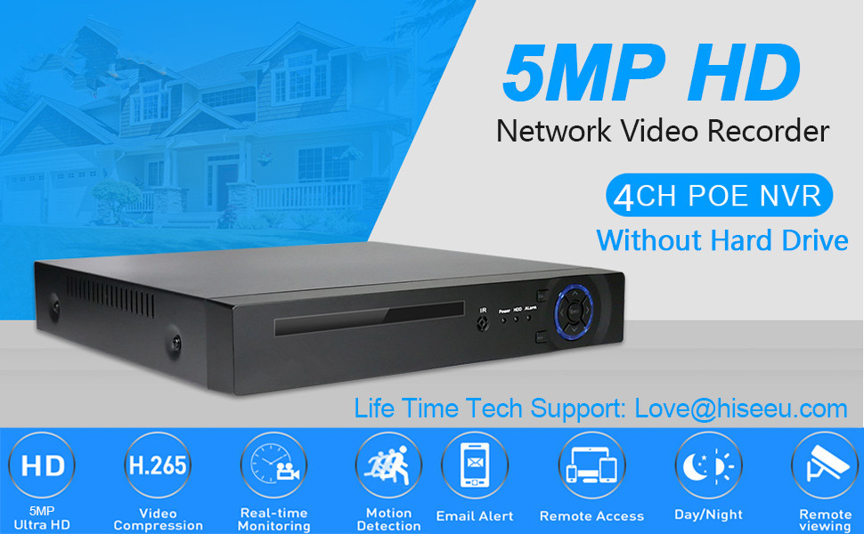 Enregistreur vidéo réseau 5MP HD 9CH H.265 NVR Net-Harddisk