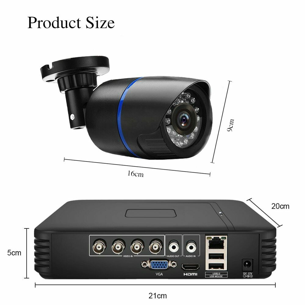 4 Channel AHD DVR Surveillance Security CCTV Recorder DVR with Alarm prompt can support 1 SATA 6TB HDD