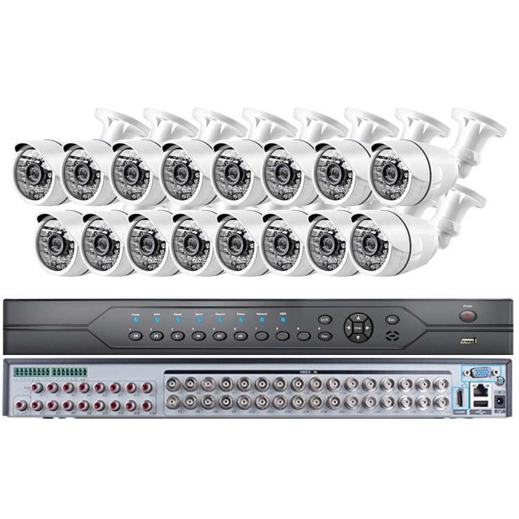 Sunivision 16CH DVR CCTV Security System 16pcs AHD DVR Kit  720P IP66 Waterproof Cameras and 1pcs dvr