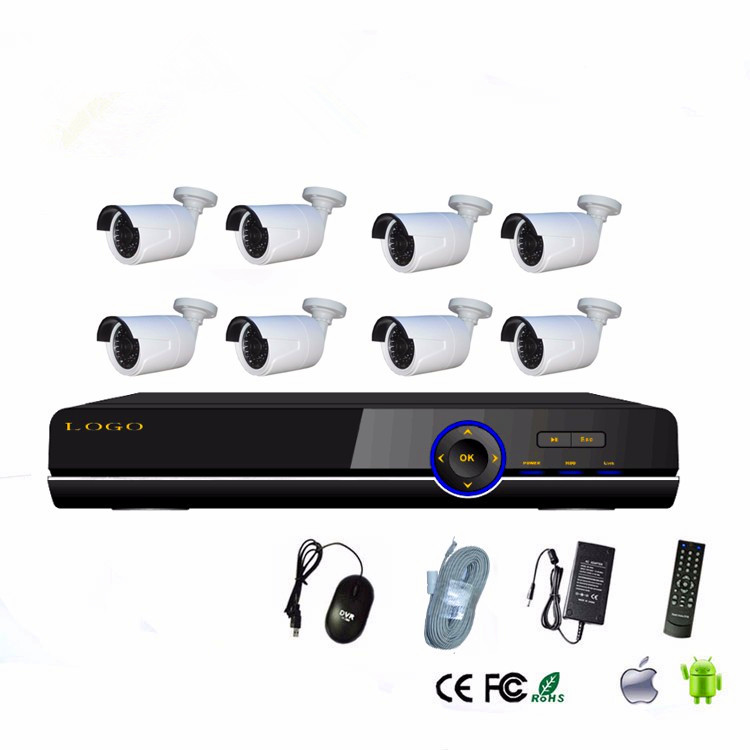 POE NVR kit P2P network waterproof metal housing IP camera public and home security