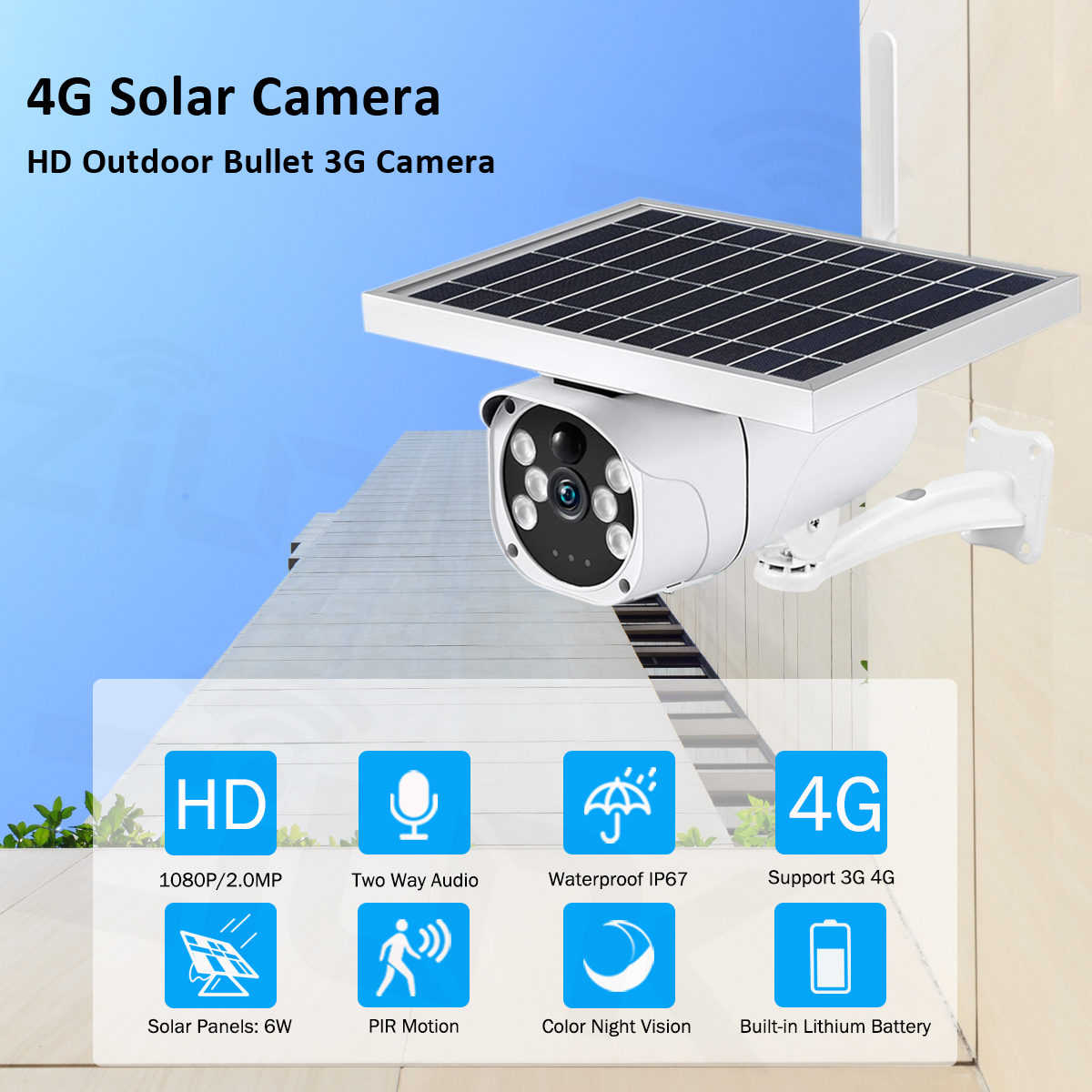 Gift 4G Sim Card Dual Lens Solar Panel Camera Outdoor 8MP Camaras PIR  Detection Night Vision Security Protection Built in Batter - AliExpress