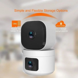 4mp+4mp Tuya Smart Dual Lens indoor wifi camera Motion Detection Auto Tracking 2.4g&5g Wifi 6 Network Camera